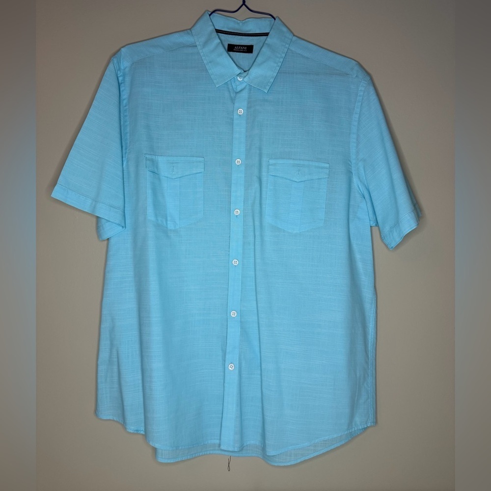 Alfani Sky Blue Casual Button Down Shirt